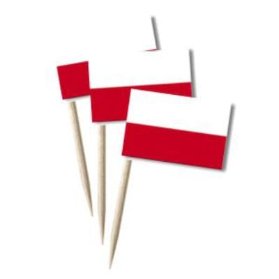 Mini-Fahnen Polen Pack &agrave; 50 St&uuml;ck | 30 x 40 mm - Bild 1