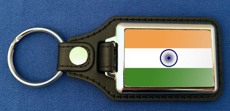 Indien Schl&uuml;sselanh&auml;nger aus Metall und Kunstleder | ca. 95 X 37 mm - Bild 1