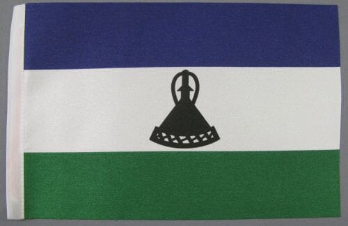Lesotho Tisch-Fahne DeLuxe ohne St&auml;nder | 15.5 x 24 cm - Bild 2