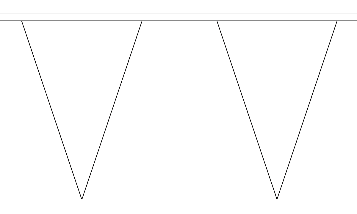 Wimpelkette weiss aus Stoff | 50 Wimpel 20 x 30 cm 20 m lang - Bild 1