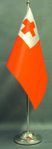 Tonga Tisch-Fahne DeLuxe ohne St&auml;nder | 15.5 x 24 cm - Bild 1