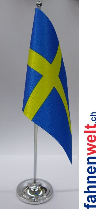 Schweden Tisch-Fahne DeLuxe ohne St&auml;nder | 15.5 x 24 cm - Bild 1