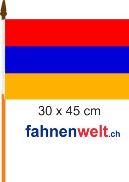 Armenien Fahne am Stab gedruckt | 30 x 45 cm - Bild 1