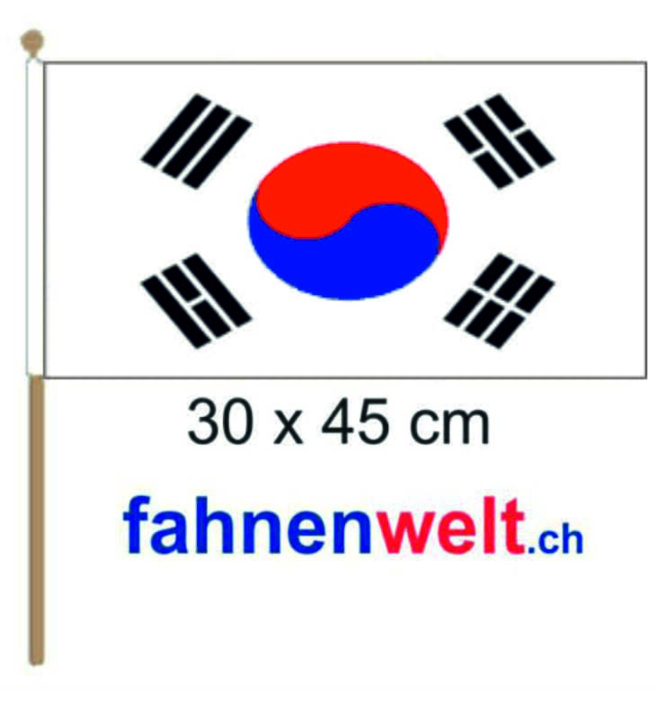 S&uuml;dkorea Fahne / Flagge am Stab | 30 x 45 cm - Bild 1