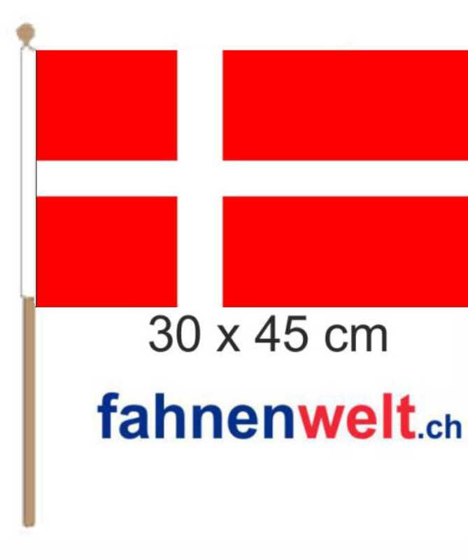D&auml;nemark Fahne / Flagge am Stab | 30 x 45 cm - Bild 1