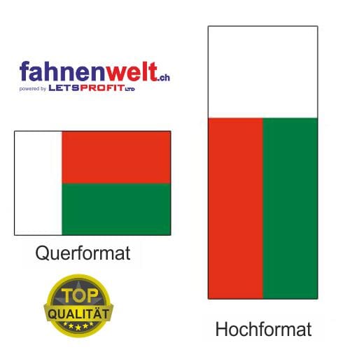 Madagaskar Fahne aus Multi-Flag im Hoch- und Querformat | diverse Gr&ouml;ssen - Bild 1