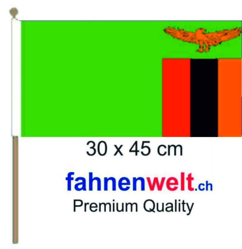 Sambia Fahne / Flagge am Stab | 30 x 45 cm - Bild 1