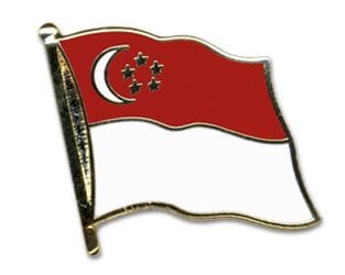 Flaggen Pin Singapur geschwungen | ca. 20 mm - Bild 1