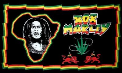 Bob Marley Afrika Fahne gedruckt | 60 x 90 cm - Bild 1