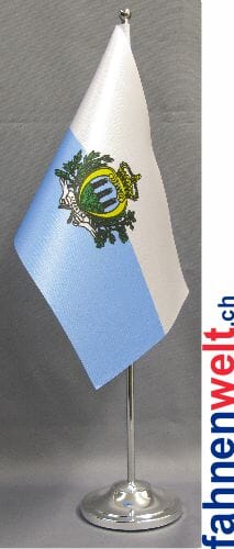 San Marino Tisch-Fahne DeLuxe ohne St&auml;nder | 15.5 x 24 cm - Bild 1