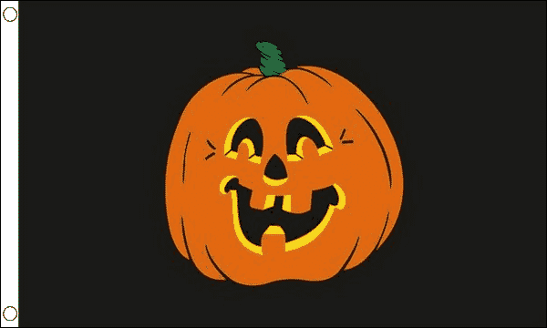 Halloween mit K&uuml;rbis / Pumpkin Fahne gedruckt | 90 x 150 cm - Bild 1