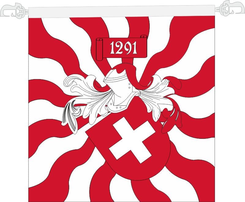 Fahne geflammt Schweiz in TOP-FLAG | 60 x 60 cm und Gr&ouml;sser - Bild 4