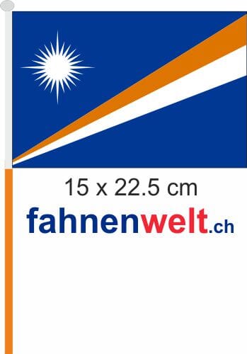 Marshall Inseln Fahne / Flagge am Stab Pack &agrave; 4 St&uuml;ck | 15 x 22.5 cm - Bild 1
