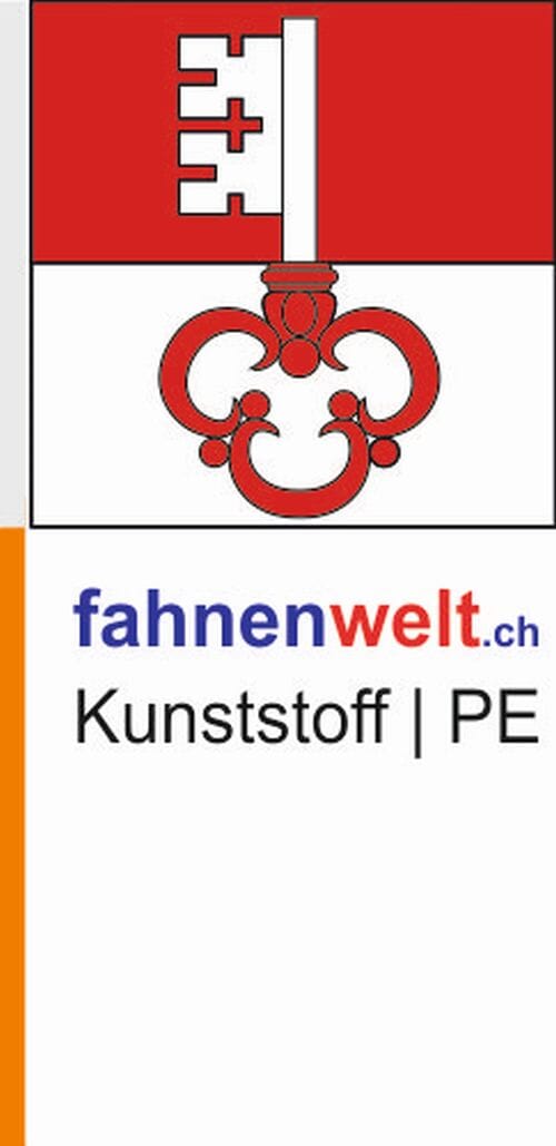 Fahne Obwalden am Stab | 20 x 20 cm | Pack &agrave; 5 St&uuml;ck PE - Bild 1
