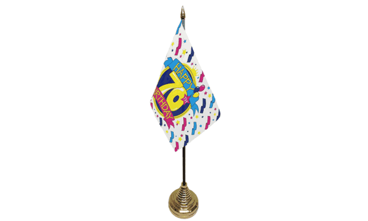 Happy Birthday 70 Tisch-Fahne gedruckt | 10 x 15 cm - Bild 1