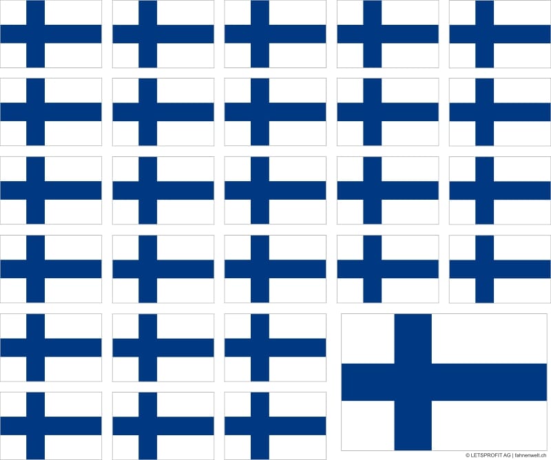 Aufkleber Finnland auf Bogen | 12.5 x 10.5 cm - Bild 1
