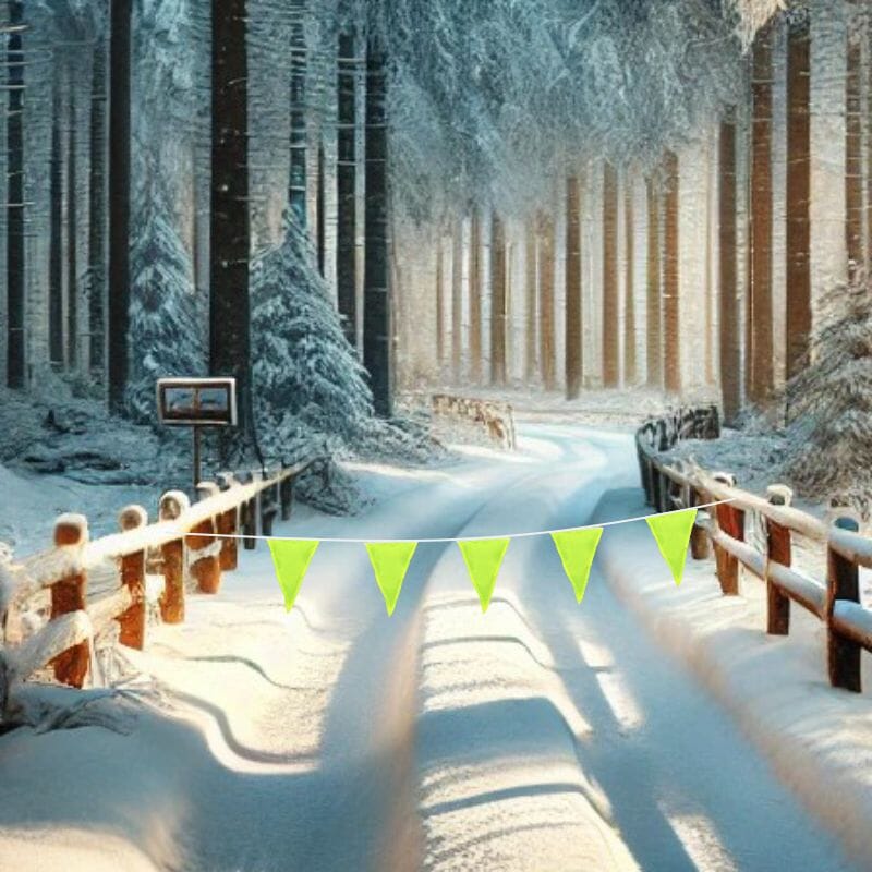 Wimpelkette Signalgelb 6 m aus Stoff &ndash; Wetterfest & Reissfest f&uuml;r Events - Bild 3