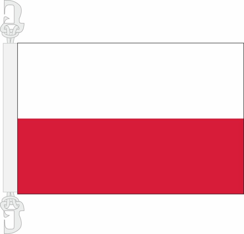 Polen Hissfahne gedruckt im Querformat | 30 x 45 cm - Bild 1