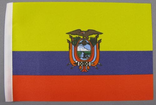 Ecuador Tisch-Fahne DeLuxe ohne St&auml;nder | 15.5 x 24 cm - Bild 2