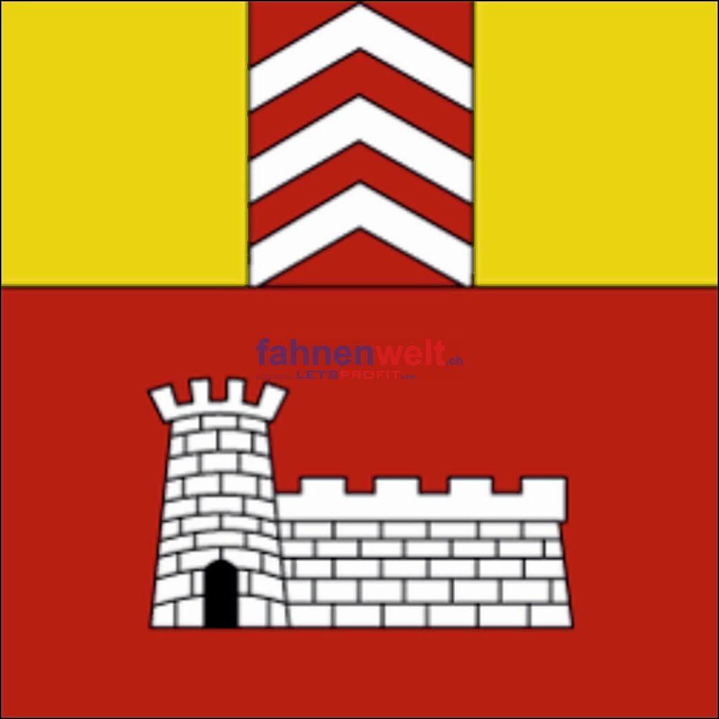 Fahne Gemeinde 2112 Motiers Ehemalige Gemeinde (NE) | 30 x 30 cm und Gr&ouml;sser - Bild 1