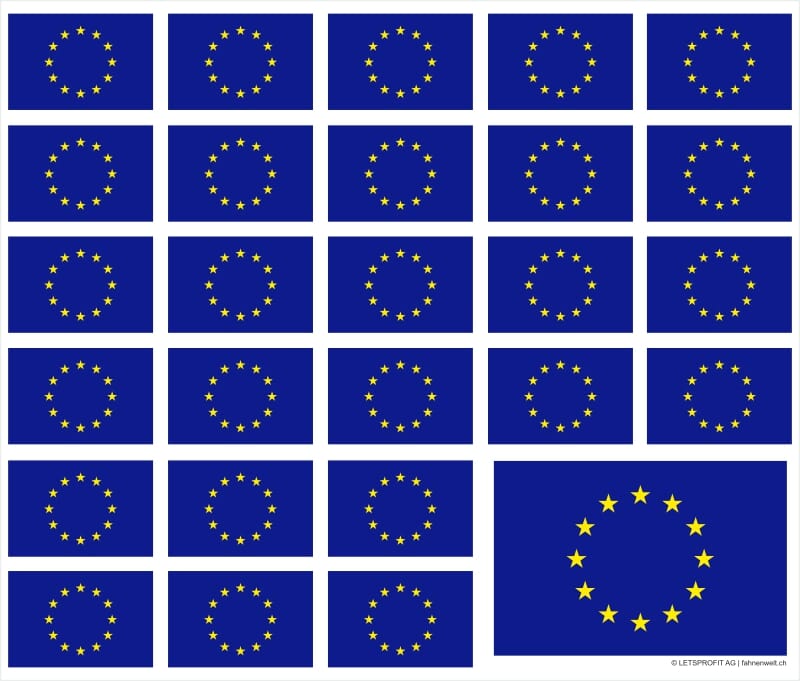 Aufkleber Europ&auml;ische Union auf Bogen | 12.5 x 10.5 cm - Bild 1