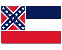 Mississippi Hissfahne gedruckt im Querformat | 90 x 150 cm - Bild 1