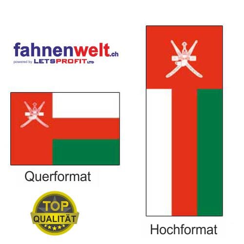 Oman Fahne aus Multi-Flag im Hoch- und Querformat | diverse Gr&ouml;ssen - Bild 1