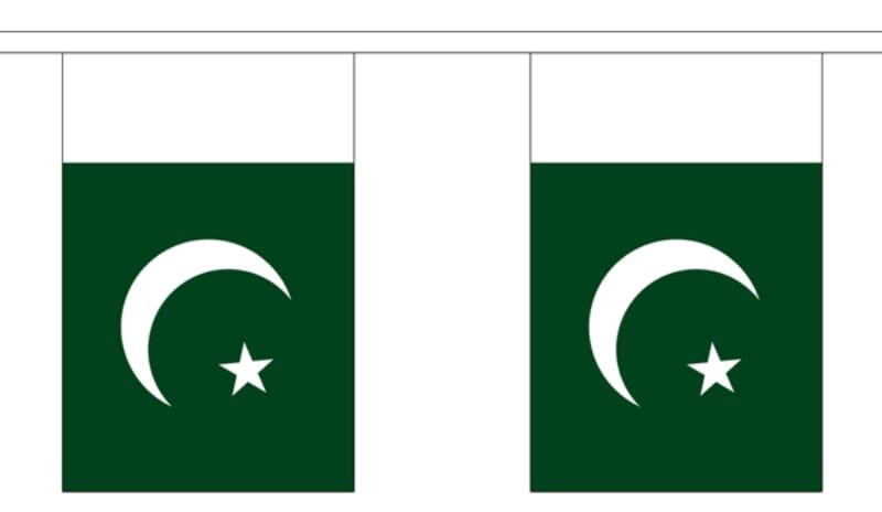 Fahnenkette Pakistan gedruckt aus Stoff | 30 Fahnen 15 x 22.5 cm 9 m lang - Bild 1