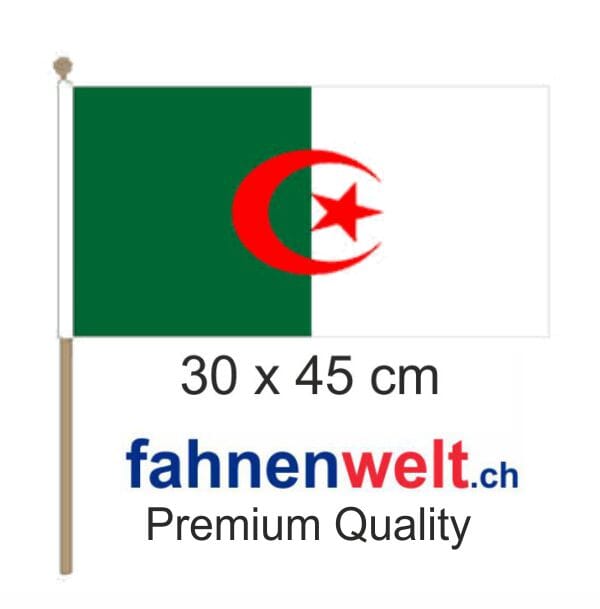 Algerien Fahne / Flagge am Stab | 30 x 45 cm - Bild 1