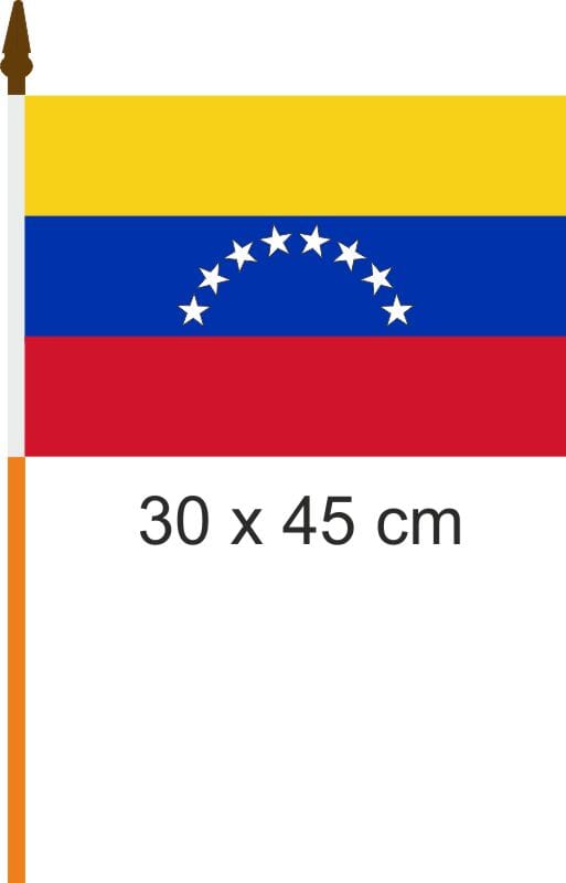 Venezuela Fahne am Stab gedruckt | 30 x 45 cm - Bild 1
