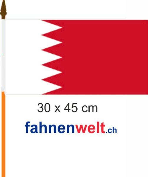 Bahrain Fahne am Stab gedruckt | 30 x 45 cm - Bild 1