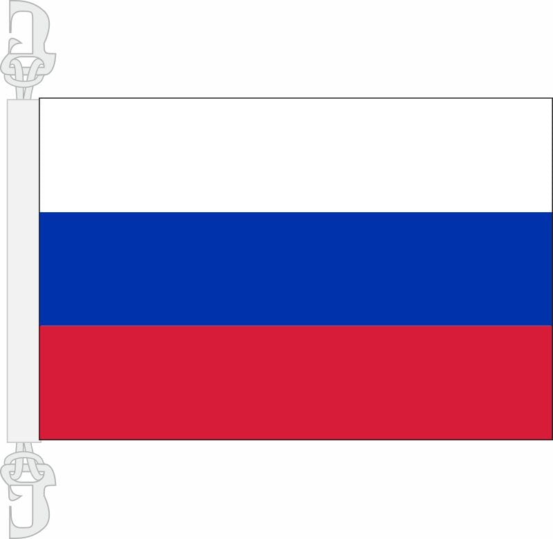 Russland Hissfahne gedruckt im Querformat | 30 x 45 cm - Bild 1