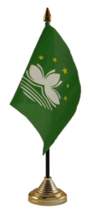 Macao Tisch-Fahne gedruckt | 15 x 10 cm - Bild 1