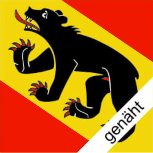 Fahne Bern BE gen&auml;ht / appliziert | 80 x 80 cm - Bild 1