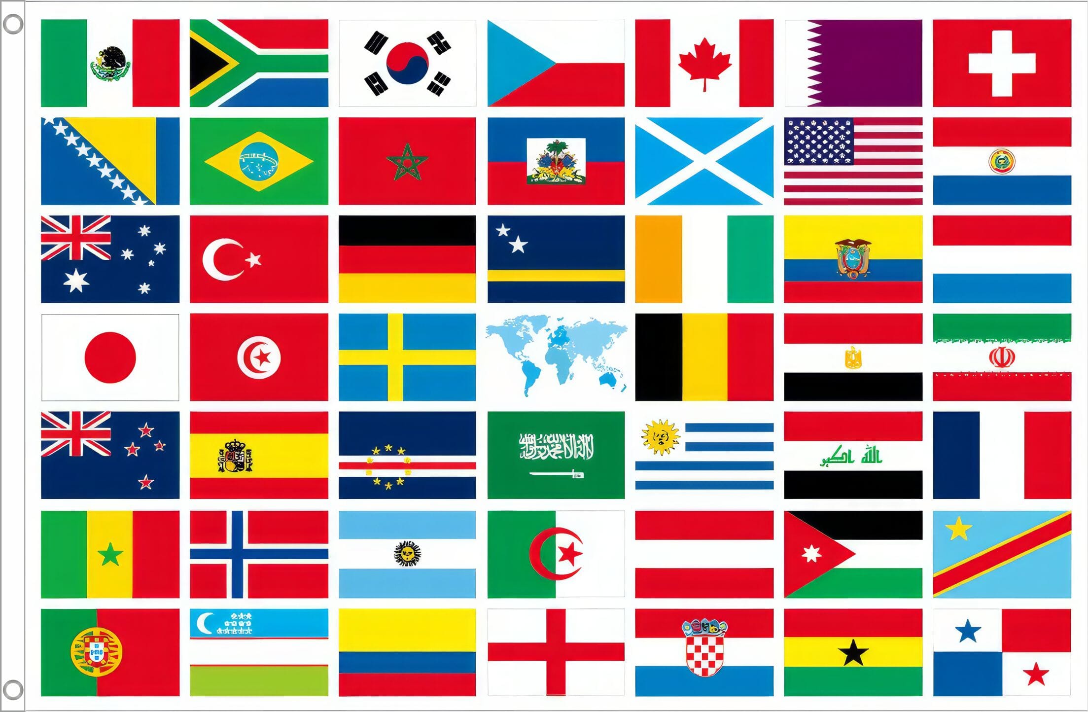 48 Nationen Fahne aus Stoff | 60 x 90 cm - Bild 1