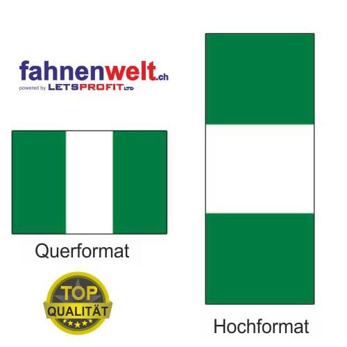 Nigeria Fahne aus Multi-Flag im Hoch- und Querformat | diverse Gr&ouml;ssen - Bild 1