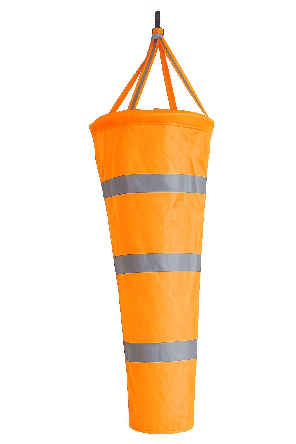 Windsack orange mit Reflexstreifen aus Nylongewebe | 150 cm lang &Oslash; 45 cm - Bild 1