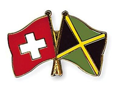 Freundschaftspin Schweiz-Jamaika | Gr&ouml;sse ca. 22mm - Bild 1