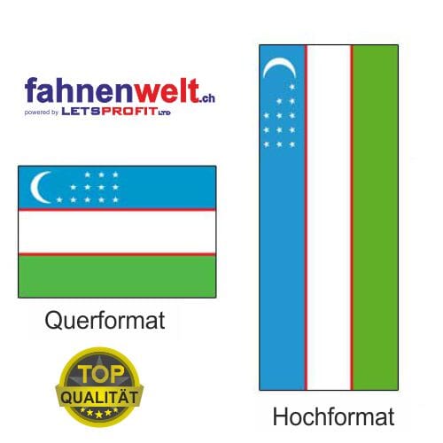 Usbekistan Fahne aus Multi-Flag im Hoch- und Querformat | diverse Gr&ouml;ssen - Bild 1