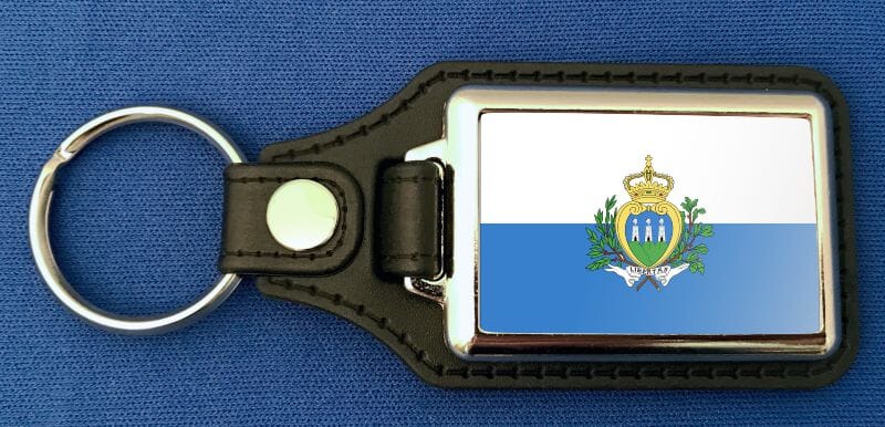 San Marino Schl&uuml;sselanh&auml;nger aus Metall und Kunstleder | ca. 95 X 37 mm - Bild 1