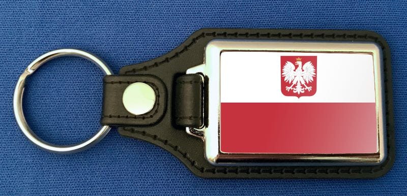 Polen mit Wappen Schl&uuml;sselanh&auml;nger aus Metall und Kunstleder | ca. 95 X 37 mm - Bild 1