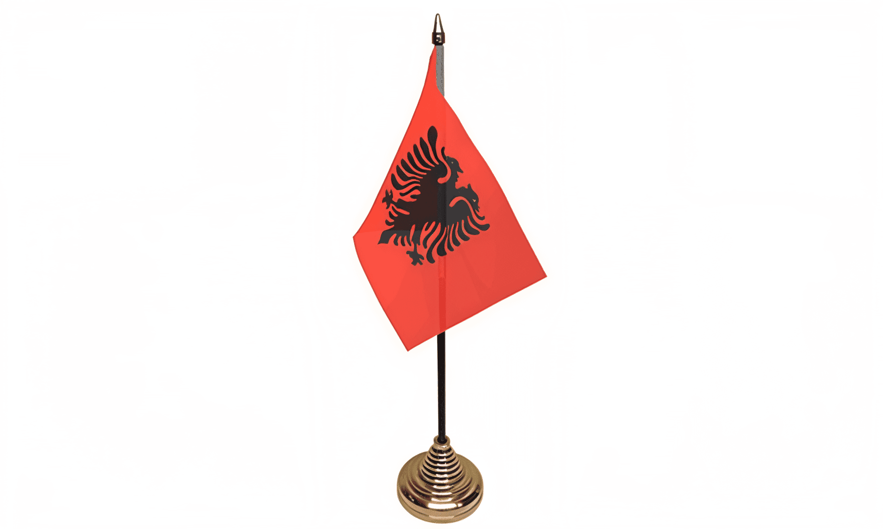 Albanien Tisch-Fahne mit schwarzem Fuss | 10 x 15 cm - Bild 1