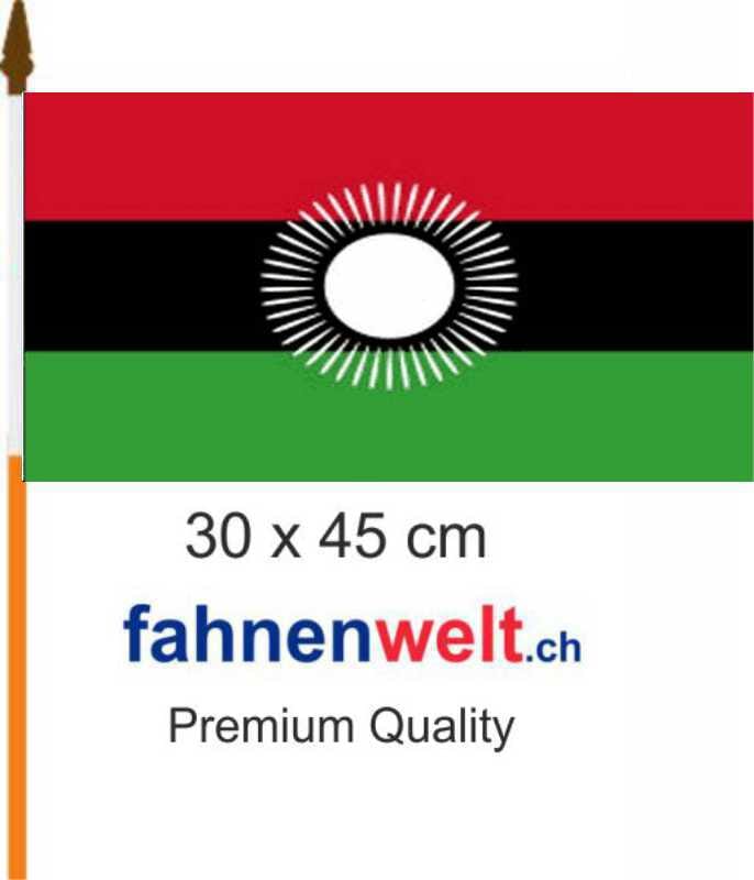 Malawi Fahne / Flagge 2010 bis 2012 am Stab | 30 x 45 cm - Bild 1