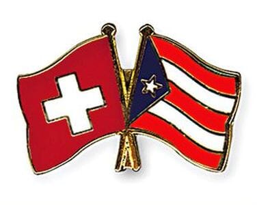 Freundschaftspin Schweiz-Puerto Rico | Gr&ouml;sse ca. 22mm - Bild 1