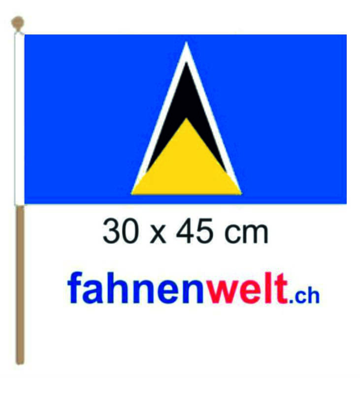 St. Lucia Fahne am Stab gedruckt | 30 x 45 cm - Bild 1