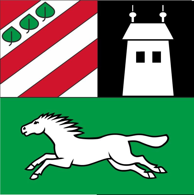 Fahne Gemeinde 4566 Kriegstetten FALSCH PUBLIZIERTES WAPPEN (SO) | 30 x 30 cm und Gr&ouml;sser - Bild 1