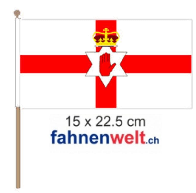 Nordirland Fahne / Flagge am Stab Pack &agrave; 4 St&uuml;ck | 15 x 22.5 cm - Bild 1