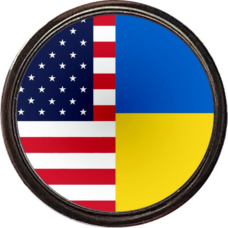 Freundschaftspin USA-Ukraine RUND mit Verschluss | &Oslash; 1.6 cm - Bild 1