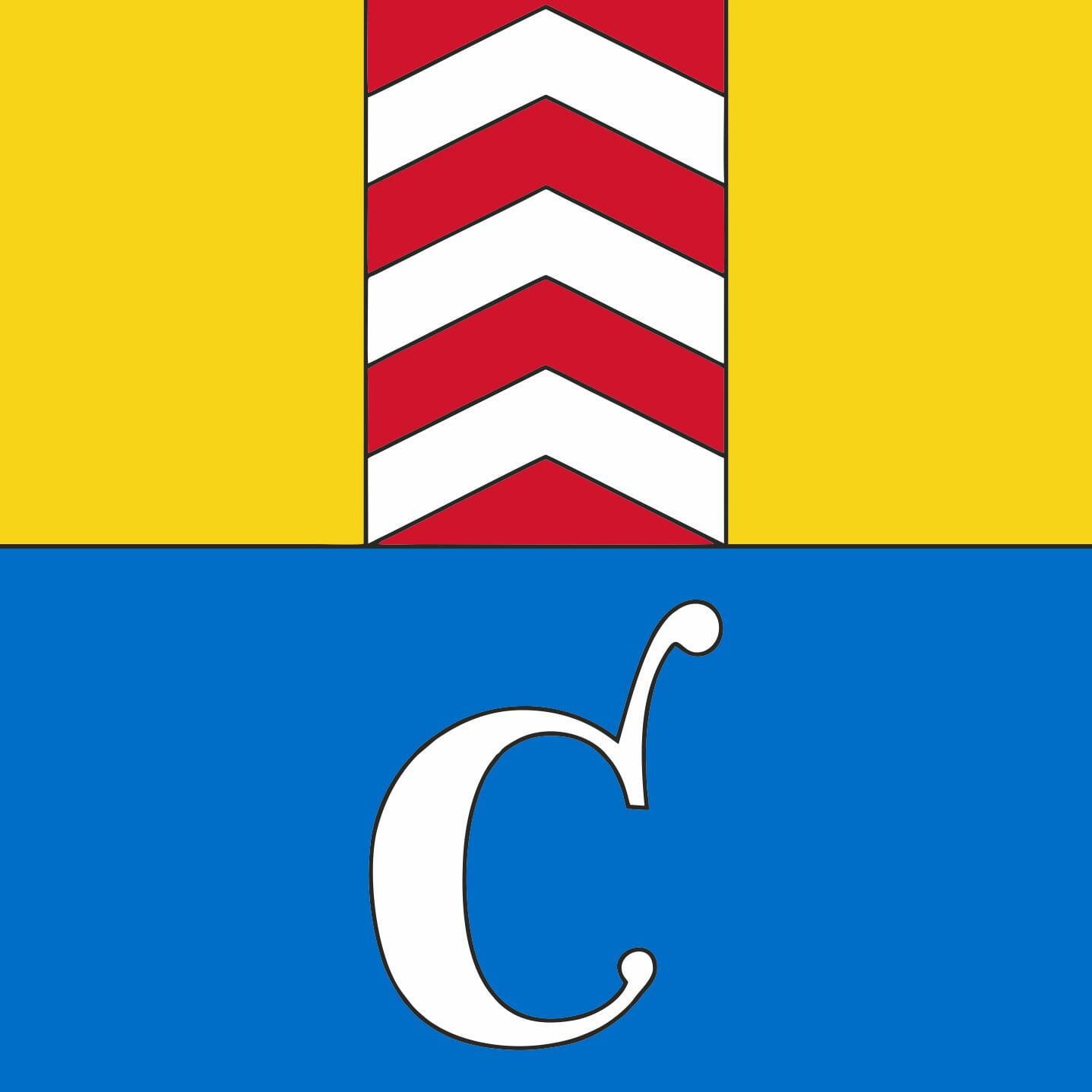 Fahne Gemeinde 2088 Cressier (NE) | 30 x 30 cm und Gr&ouml;sser - Bild 1