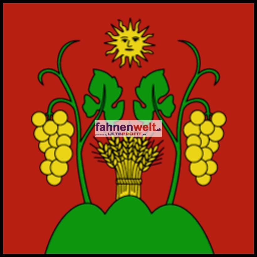 Fahne Gemeinde 3972 Mi&egrave;ge (VS) | 30 x 30 cm und Gr&ouml;sser - Bild 1